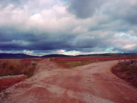 Cruce de caminos a la salida de Masegoso